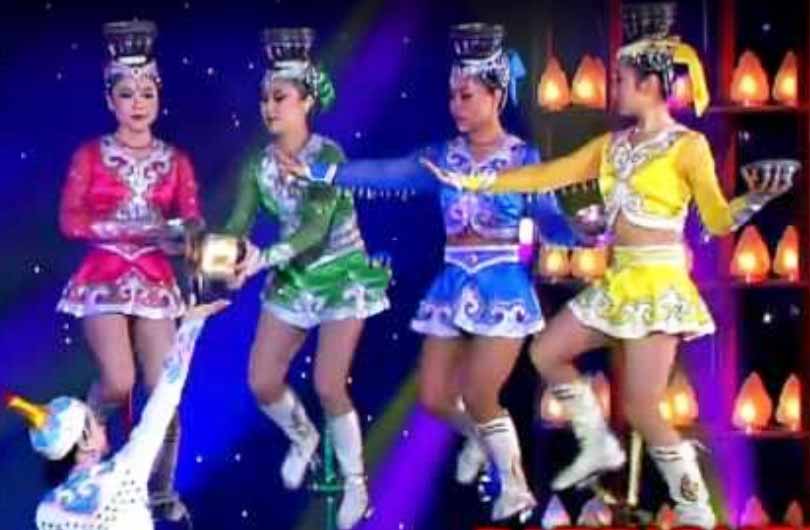 Enchanting Girls Juggling Bowls on Unicycles