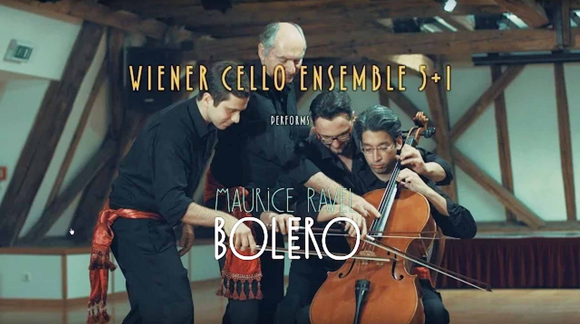 Four Musicians Playing Bolero On One Cello