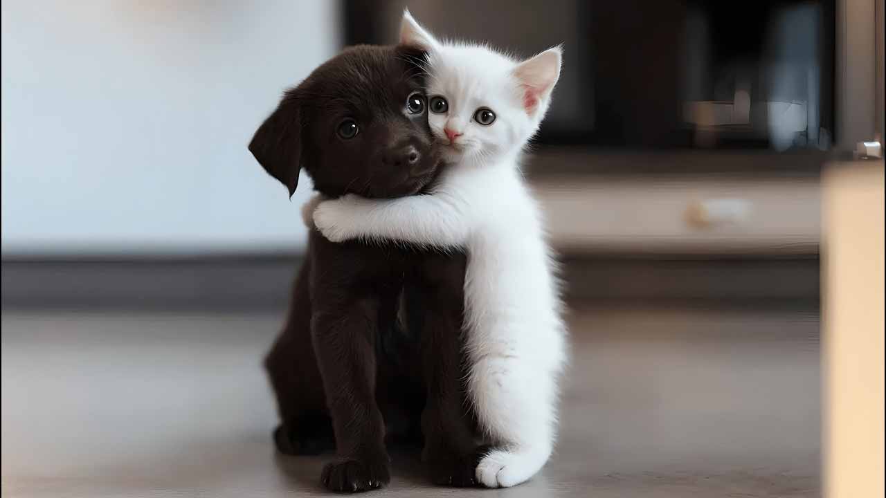 Furry Friends Forever: Puppies and Kittens Melt Hearts in Playful Harmony