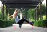 Girl Freestyles In Inline Skates