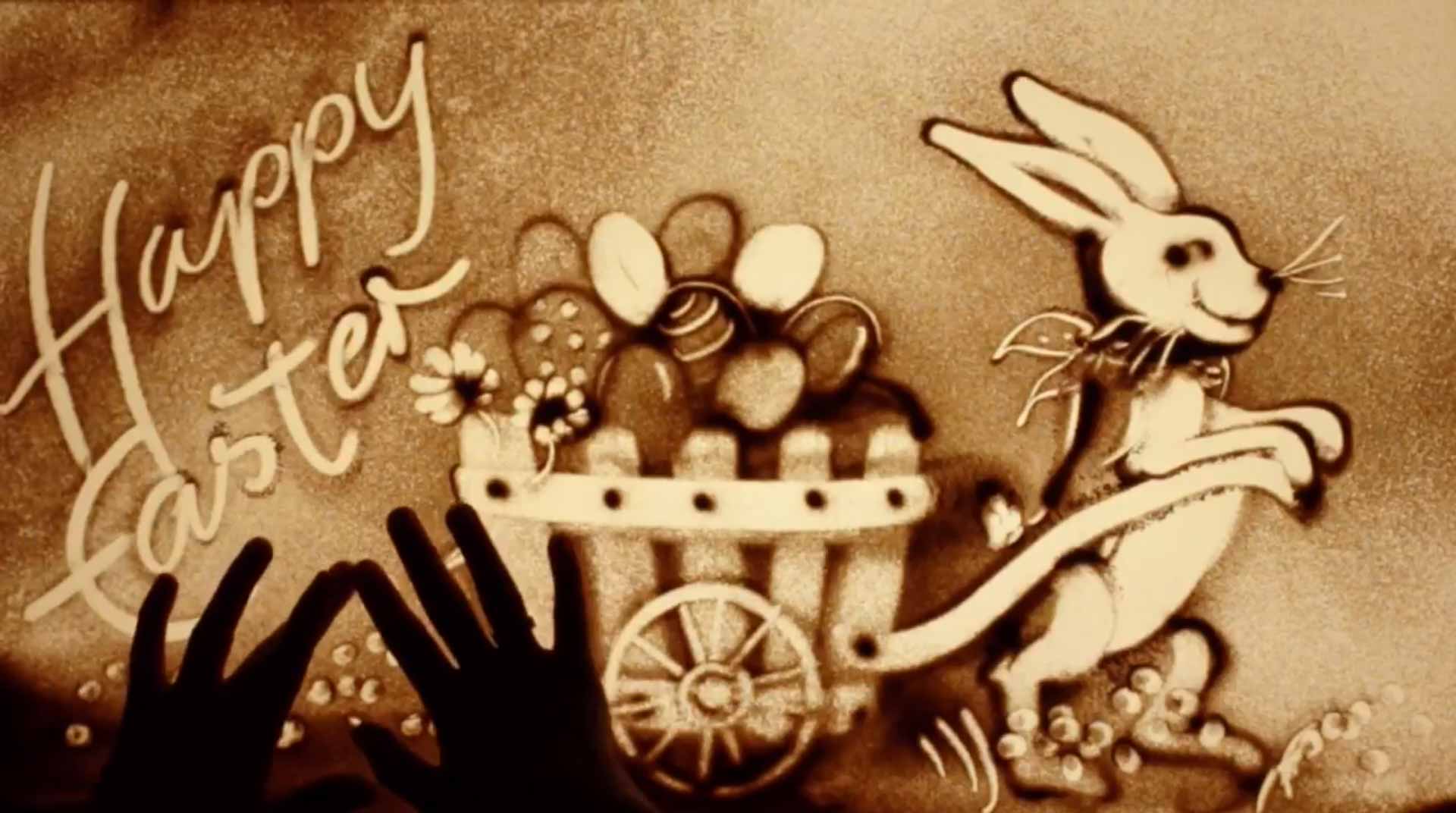Happy Easter Sand Art