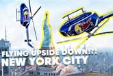 Helicopter Flying Upside-Down Over New York
