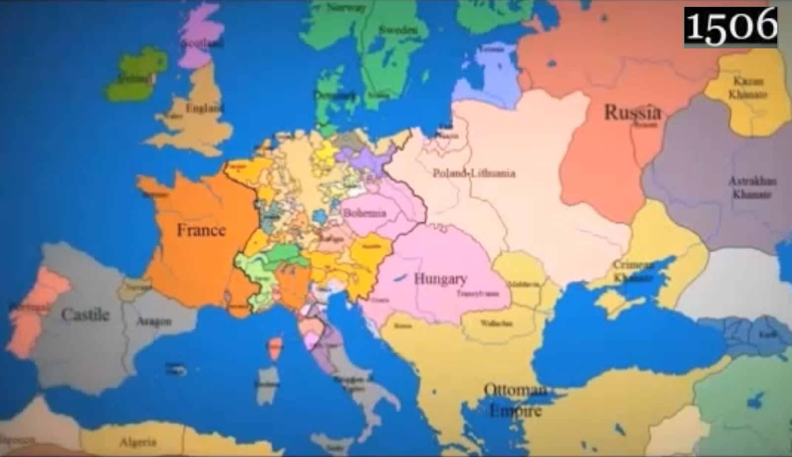 Map Of Europe: 1000 AD To Present Day