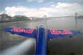 Red Bull Air Race Pilot Flying Under The Bridges Of Budapest